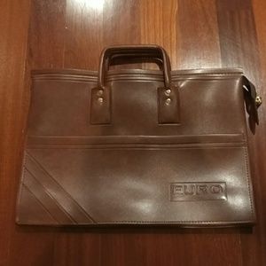 Minimalist brown vegan leather structured bag nwot